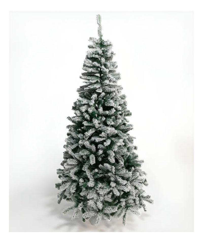 Árvore De Natal Luxo Pinheiro Neve 2,10m 1.062 Galhos Cor Nevada