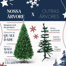 Árvore De Natal Luxo Premium 210cm Com 1200 Galhos Pinheiro Verde Pé De Ferro D'presentes