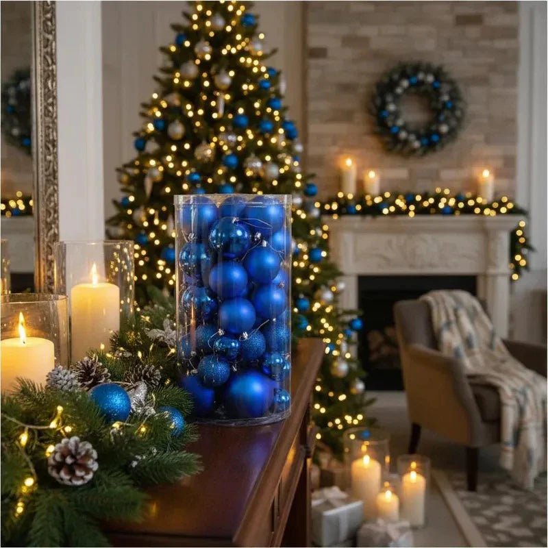 Kit 30 Bolas Natalinas Premium Luxo: Glitter, Foscas, Brilhosas para Árvore Sofisticada