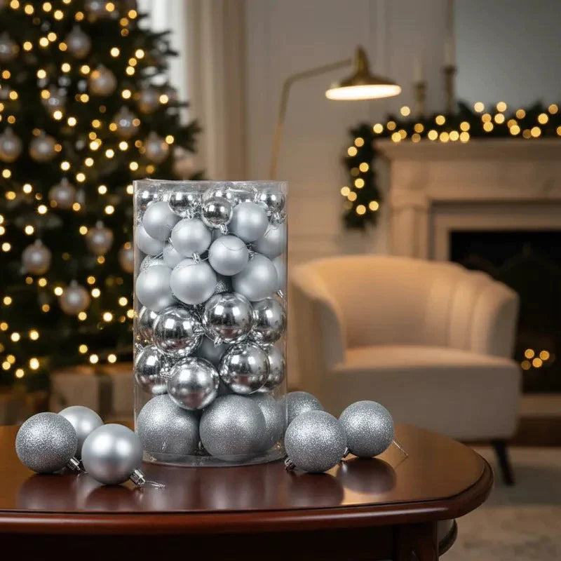 Kit 30 Bolas Natalinas Premium Luxo: Glitter, Foscas, Brilhosas para Árvore Sofisticada