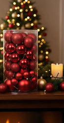 Kit 30 Bolas Natalinas Premium Luxo: Glitter, Foscas, Brilhosas para Árvore Sofisticada